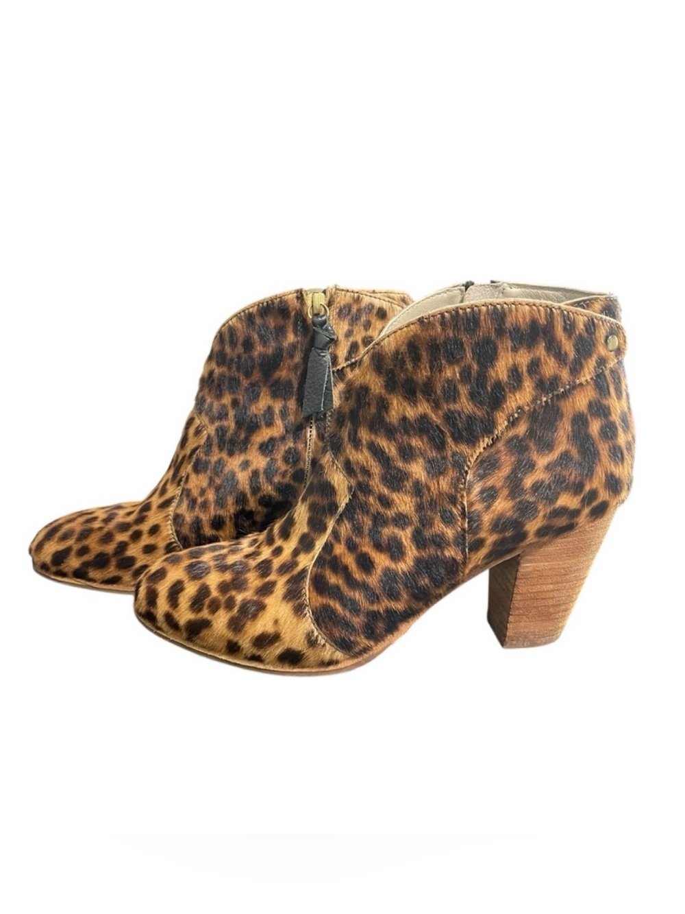 Boden Leopard Print Calf Hair Ankle Booties | Size EU 41 (US 9.5)